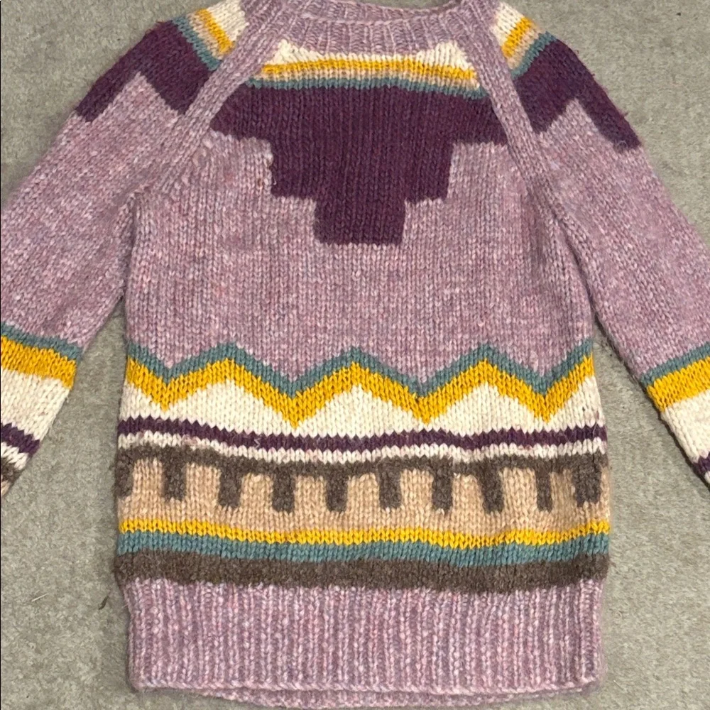 J. Crew Rare Intarsia Geometric Wool Sweater S